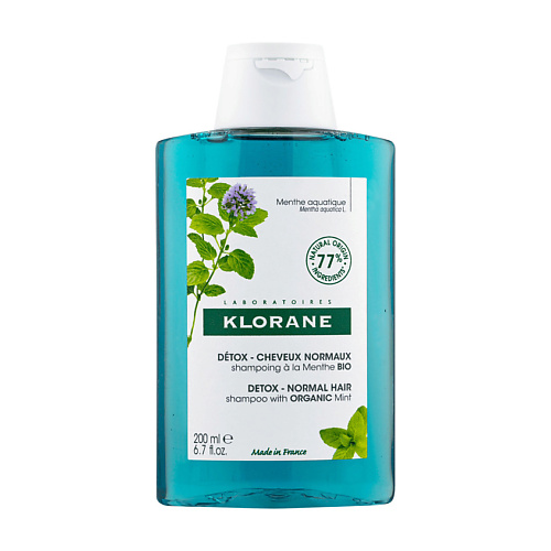 KLORANE Детокс-шампунь с органическим экстрактом водной мяты Detox Shampoo klorane mint шампунь детокс с органическим экстрактом водной мяты 200 мл