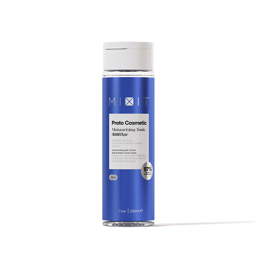 MIXIT Тоник для возрастной кожи лица увлажняющий с гиалуроной кислотой и олигопептидным комплексом Recelline 55+