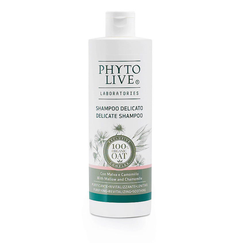 PHYTO LIVE Шампунь для всех типов волос деликатный с мальвой и ромашкой ...
