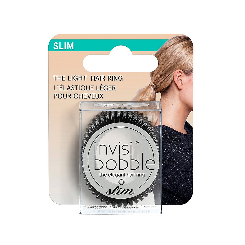 INVISIBOBBLE Резинка-браслет для волос SLIM True Black (с подвесом) INV537042 Резинка-браслет для волос SLIM True Black (с подвесом) - фото 2