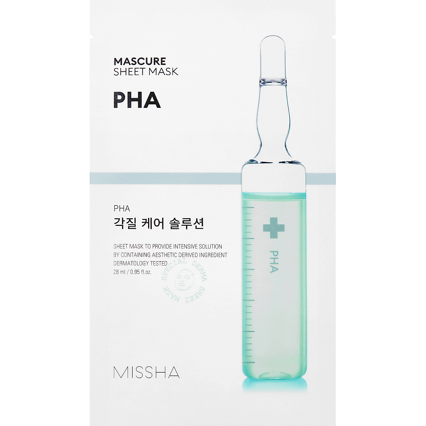 Изображение товара MISSHA Маска Mascure отшелушивающая для лица с PHA кислотами для тонкой и чувствительной кожи, 28 мл