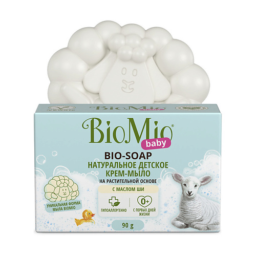 BIO MIO Натуральное детское крем-мыло на растительной основе, с маслом Ши BIO-SOAP BABY elibest мыло детское с экстрактом календулы успокаивающее 100% натуральное 100