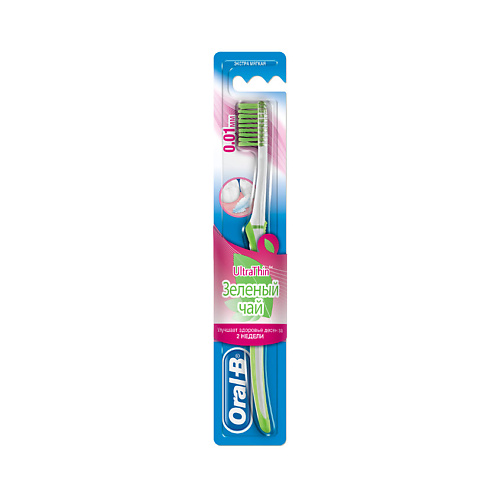 

ORAL-B Зубная щетка UltraThin Зеленый чай Экстра Мягкая, Зубная щетка UltraThin Зеленый чай Экстра Мягкая