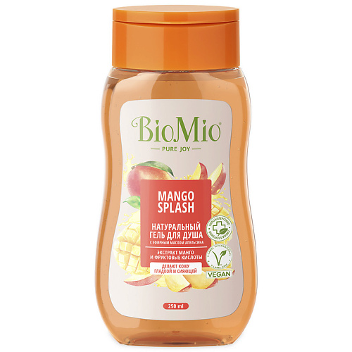 BIO MIO Натуральный гель для душа с экстрактом манго и фруктовыми кислотами Mango Splash invit гель для умывания с гиалуроновой и салициловой кислотами 200 мл