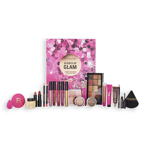 REVOLUTION MAKEUP Набор 24 Days of Glam Advent Calendar 7days подарочный набор для женщин по уходу за кожей лица и тела heart box 302