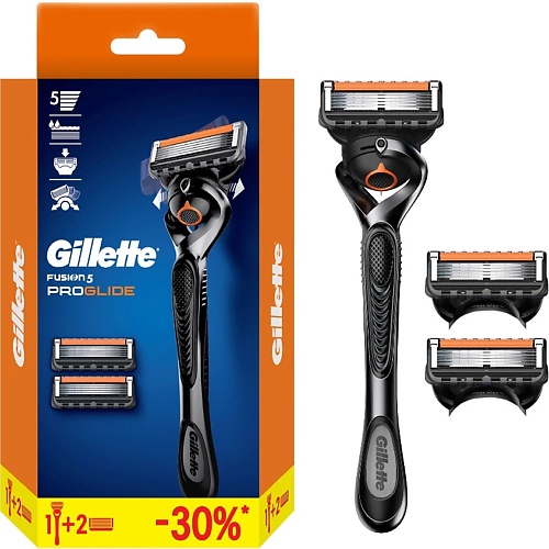 GILLETTE Мужская Бритва с 3 сменными кассетами, с 5 лезвиями с углеродным покрытием, с триммером и технологией FlexBall Fusion5 ProGlide gillette станок с охлаждающим эффектом fusion proshield chill