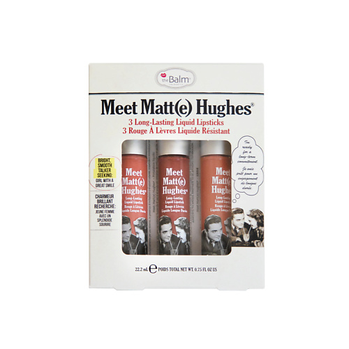 Набор средств для губ THEBALM Набор из 3 оттенков мини жидких матовых помад Meet Matt(e) Hughes