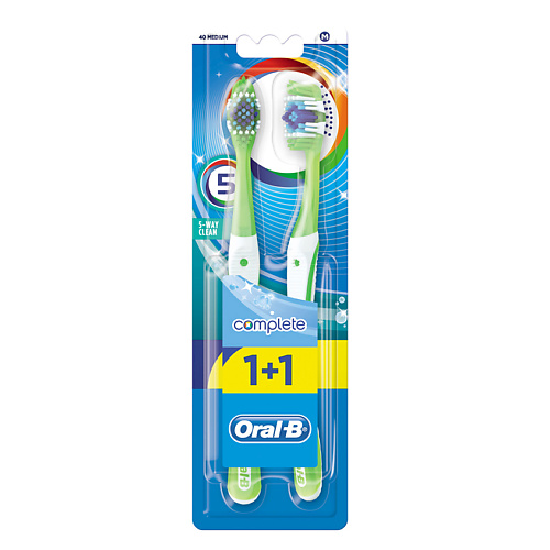ORAL-B Зубная щетка Комплекс Пятисторонняя чистка 40 средняя montcarotte комплекс по уходу за зубами омолаживающая отбеливающая программа для зубов 90