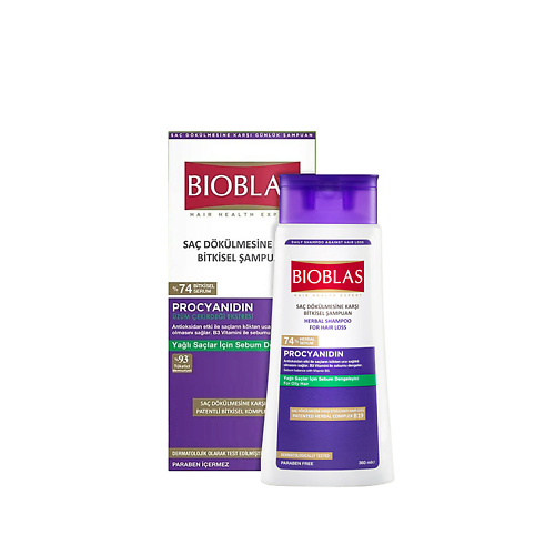 Шампунь для волос BIOBLAS Шампунь для жирных волос против выпадения, с экстрактом виноградных косточек Procyanidin Procyanidin