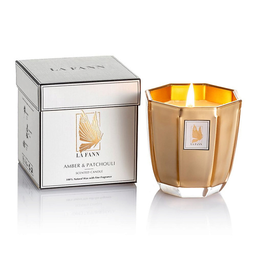 Свеча ароматическая LA FANN Ароматическая свеча Amber & Patchouli ароматы для дома богатство аромата свеча ароматическая в банке borneo amber