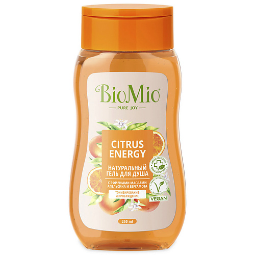 Гель для душа BIO MIO Натуральный гель для душа с эфирными маслами апельсина и бергамота Citrus Energy косметика для мамы biomio натуральный гель душа с эфирными маслами апельсина и бергамота 650 мл