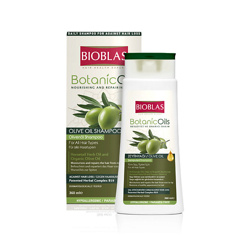 Шампунь для волос BIOBLAS Шампунь для сухих поврежденных волос, против выпадения, с оливковым маслом Botanic Oils bioblas botanic oils coconut oil shampoo