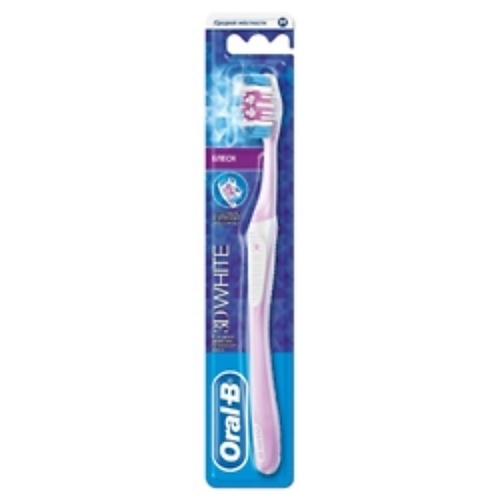 ORAL-B Зубная щетка 3D White Блеск Средняя cvdent зубная щетка cvdent white plus soft