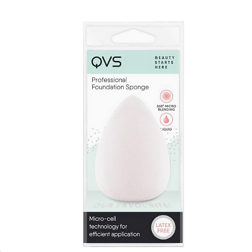 Спонж для нанесения макияжа QVS Спонж профессиональный спонжи для макияжа qvs клиновидные спонжи