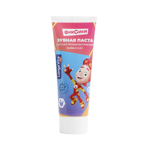 LONGA VITA Зубная паста для детей Фиксики Bubble Gum r o c s зубная паста для детей 3 7 лет малиновый смузи 45