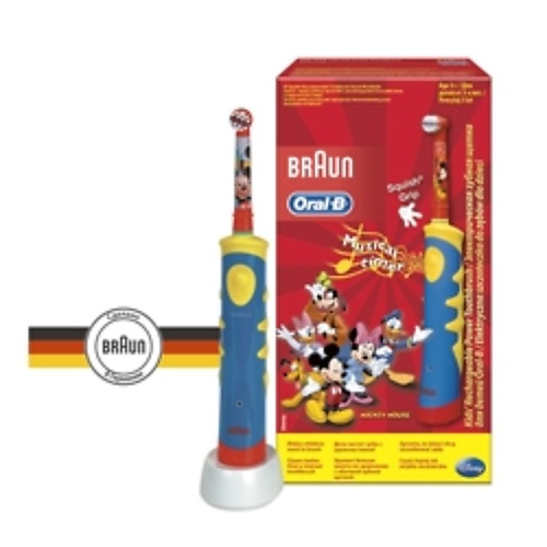 ORAL-B Электрическая зубная щетка детская Mickey for Kids D10.513 (тип 3757) mega ten детская электрическая зубная щетка kids sonic пингвиненок