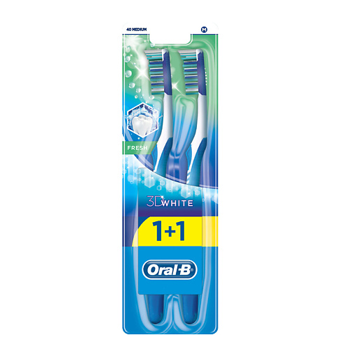 ORAL-B Зубная щетка 3D White Свежесть 40 средняя cvdent зубная щетка cvdent white plus soft