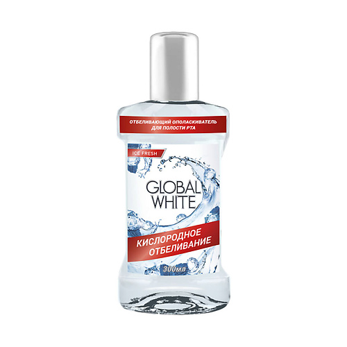 

GLOBAL WHITE Отбеливающий ополаскиватель для полости рта "Кислородное отбеливание", Отбеливающий ополаскиватель для полости рта "Кислородное отбеливание"