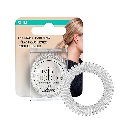 Резинка для волос INVISIBOBBLE Резинка-браслет для волос SLIM Crystal Clear (с подвесом)