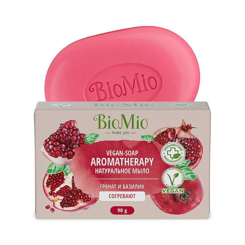 BIO MIO Натуральное мыло "Гранат и Базилик" Vegan-Soap Aromatherapy ...