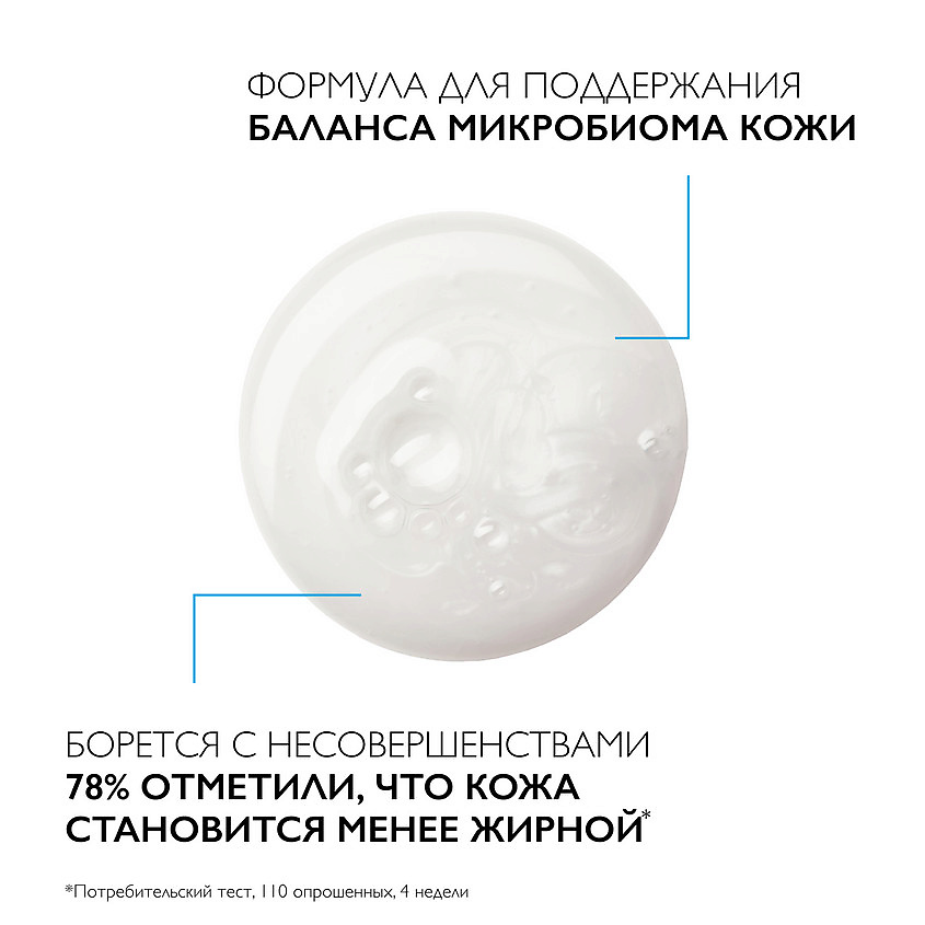LA ROCHE-POSAY Effaclar H Iso-Biome Успокаивающий очищающий крем-гель для лица против несовершенств, от сухости и забитых пор, с маслом карите (ши), ниацинамидом