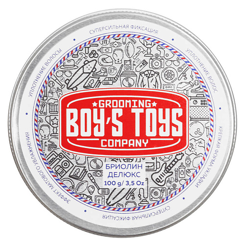 фото Boy's toys бриолин для укладки волос сверх сильной фиксации со средним уровнем блеска deluxe