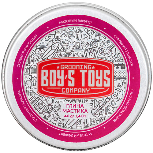 BOY'S TOYS Глина для укладки волос высокой фиксации с низким уровнем блеска Мастика boys toys бриолин для укладки волос сверх сильной фиксации со средним уровнем блеска 100 мл
