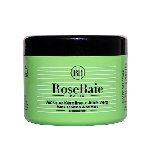 фото Rb rosebaie paris маска для волос кератиновая с экстрактом алоэ вера masque keratine x aloe vera