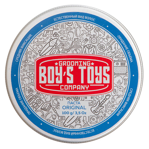 BOY'S TOYS Паста для укладки волос средней фиксации с низким уровнем блеска Original BOY000017