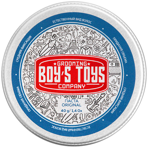 BOY'S TOYS Паста для укладки волос средней фиксации с низким уровнем блеска Original american crew паста для укладки усов с низким уровнем блеска для мужчин fiber 85 мл