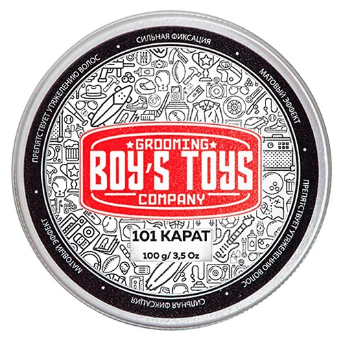 BOY'S TOYS Паста для укладки волос высокой фиксации с низким уровнем блеска 101 карат boys toys бриолин для укладки волос сверх сильной фиксации со средним уровнем блеска 100 мл