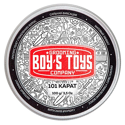 Мужские пасты для укладки волос BOY'S TOYS Паста для укладки волос высокой фиксации с низким уровнем блеска 101 карат