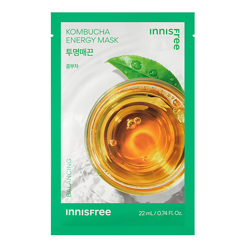 Маска для лица INNISFREE Балансирующая маска для лица с комбучей Squeeze Energy