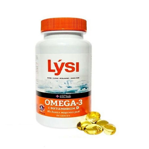 

LYSI Рыбий жир Омега-3 из диких морских рыб с витамином Д, Рыбий жир Омега-3 из диких морских рыб с витамином Д