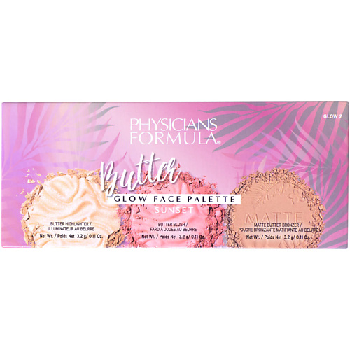 PHYSICIANS FORMULA Палетка для лица Закат Butter Glow Face Palette physicians formula пудра бронзер для лица butter bronzer donut sprinkles