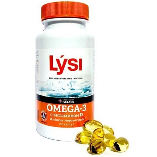 LYSI Рыбий жир омега - 3 из диких морских рыб с витамином Д ASN000071