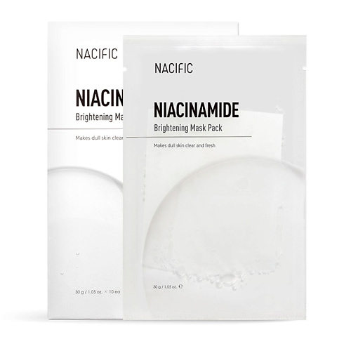 Маска для лица NACIFIC Маска тканевая выравнивающая тон лица с ниацинамидом Niacinamide Brightening Mask Pack nextbeau niacinamide solution sheet mask brightening