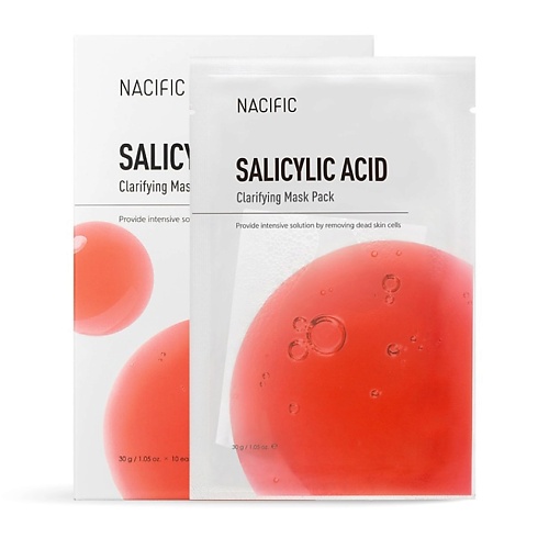 NACIFIC Тканевая маска с кислотами Salicylic Acid Clarifying Mask Pack l sanic тканевая маска с aha bha кислотами для очищения пор l sanic 25 мл