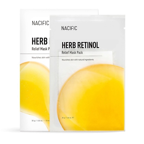 NACIFIC Маска тканевая питательная с ретинолом и экстрактом трав Herb Retinol Relief Mask Pack planeta organica тканевая маска для лица retinol therapy face care