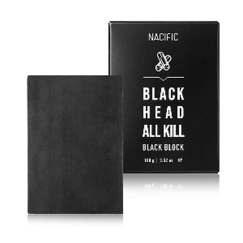 NACIFIC Мыло для лица от черных точек с экстрактом угля Black Head All Kill Pack Black Block