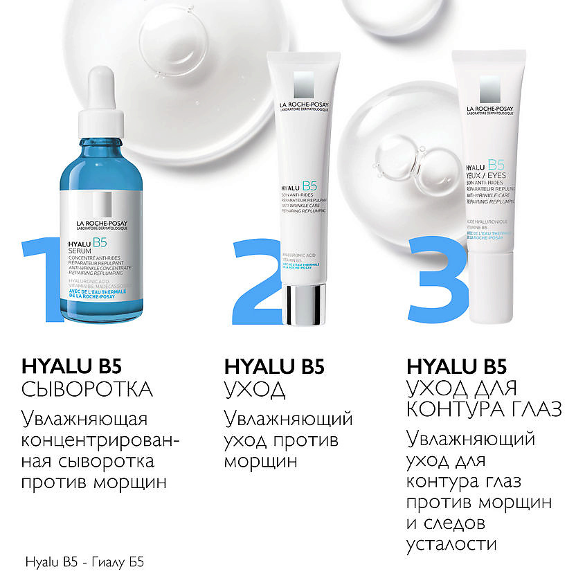 LA ROCHE-POSAY Hyalu B5 Антивозрастная увлажняющая сыворотка для кожи лица против морщин с гиалуроновой кислотой и пантенолом, фото 7