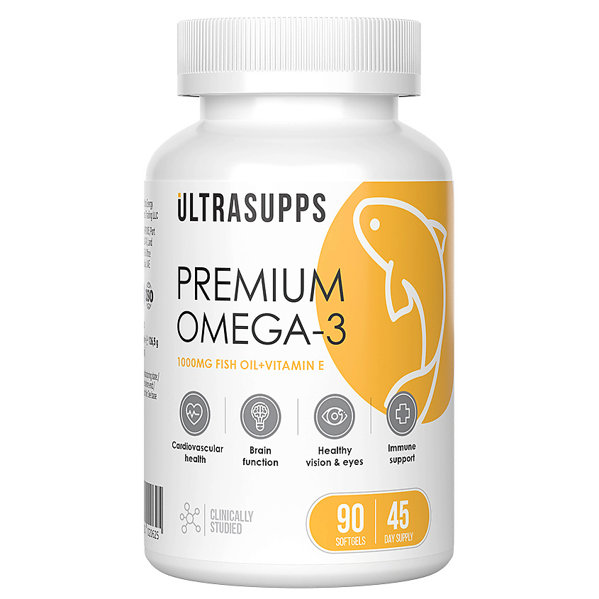 Изображение товара ULTRASUPPS Витаминный комплекс Premium Omega-3, 90 мягких капсул