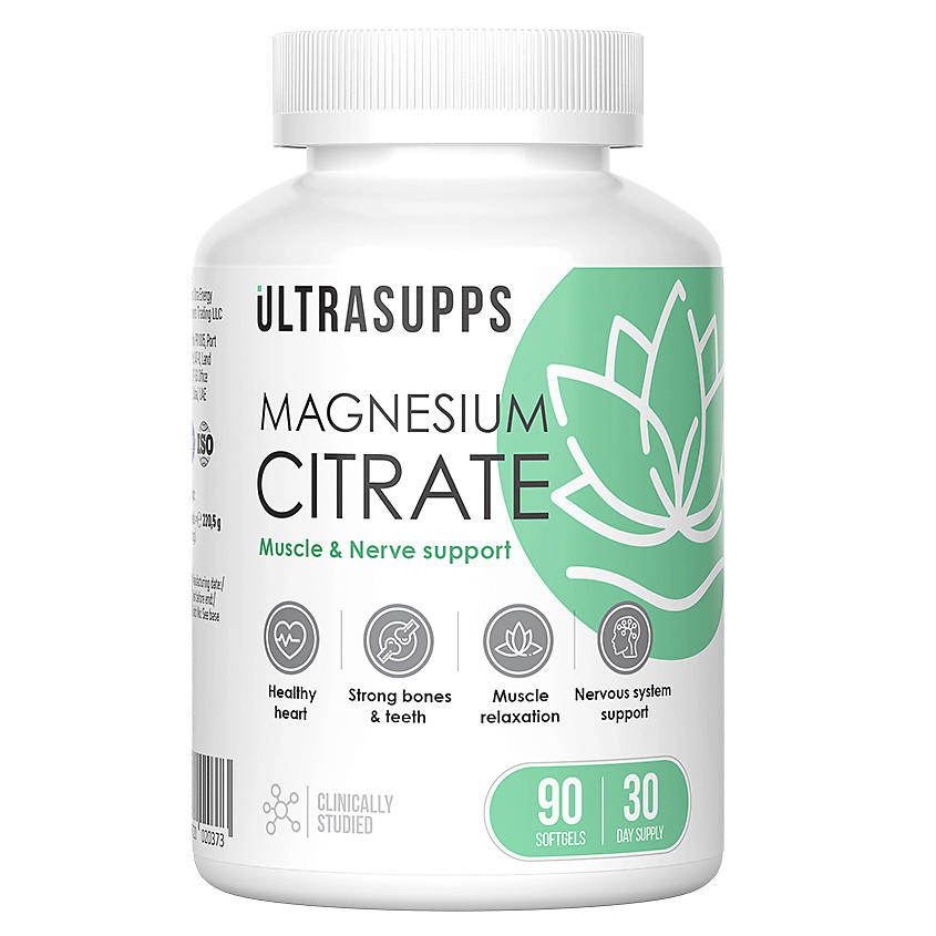 Изображение товара ULTRASUPPS Витаминный комплекс Magnesium Citrate, 90 мягких капсул