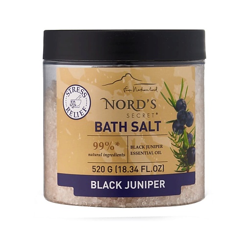 NORD'S SECRET Соль для ванн Anti-stress с Эфирным Маслом Черный Можжевельник соль для ванн nords secret с эфирным маслом бергамот и кедр тонизирующая 520 г