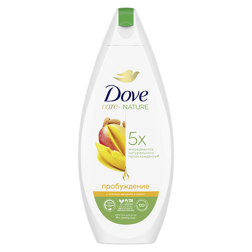 

DOVE Гель-крем для душа Пробуждение с маслом миндаля и манго Care by Nature, Гель-крем для душа Пробуждение с маслом миндаля и манго Care by Nature