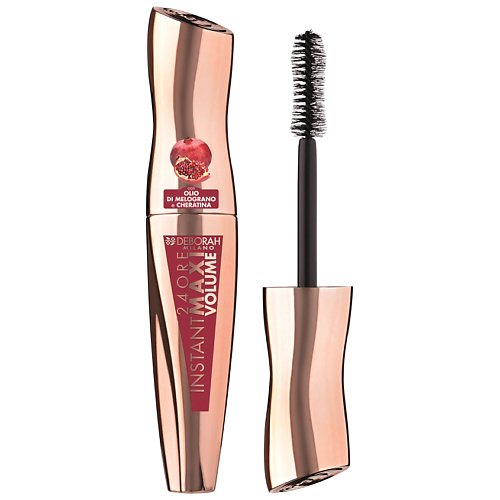 DEBORAH MILANO Тушь для ресниц максимальный объем с гранатом 24ORE INSTANT MAXI VOLUME MASCARA bell тушь для ресниц big volume ultra lashes mascara стойкая интенсивно увеличивающая объем