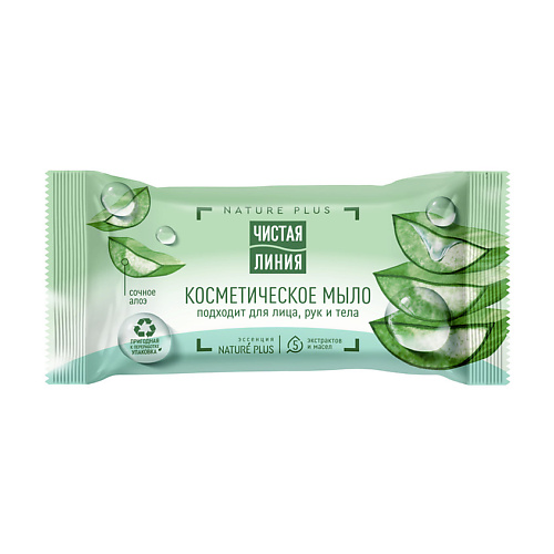 

ЧИСТАЯ ЛИНИЯ Мыло косметическое для лица, рук и тела Сочный алоэ Nature Plus 75, Мыло косметическое для лица, рук и тела Сочный алоэ Nature Plus