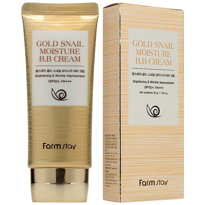 FARMSTAY BB крем увлажняющий с муцином улитки SPF 50+ / PA+++ Gold ...