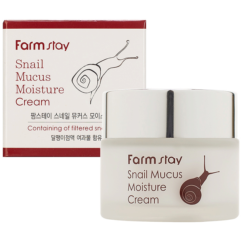 FARMSTAY Крем для лица увлажняющий с муцином улитки Snail Mucus ...
