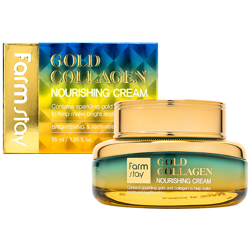 FARMSTAY Крем для лица питательный с золотом и коллагеном Gold Collagen ...